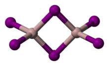 Ball and stick model of aluminium iodide dimer