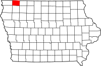 Map of Iowa highlighting