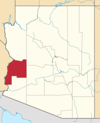 Map of Arizona highlighting لا باز