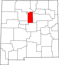 Map of New Mexico highlighting سانتا فيه