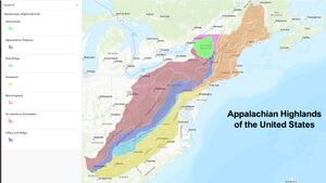 Appalachian Highlands of the United States as classified by Physiographic regions of the United States