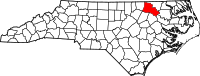 Map of North Carolina highlighting هاليفاكس