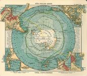 1906 map by German publisher Justus Perthes showing Antarctica encompassed by an Antarktischer (Sudl. Eismeer) Oceancode: de is deprecated – the 'Antarctic (South Arctic) Ocean'.