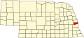 State map highlighting Sarpy County