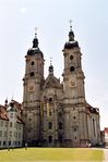 A large cathedral with two distinct summits.