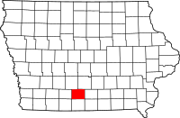 Map of Iowa highlighting كلارك