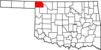 Map of Oklahoma highlighting هاربر