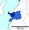 A map of Wakayama metropolitan employment area as of 2010