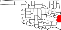 Map of Oklahoma highlighting لي فلوري