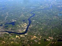 The Merrimack as it flows from Haverhill to its mouth in Newburyport, Massachusetts