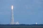 Distant view of Cape Canaveral during the launch of New Horizons on January 19, 2006.