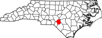 Map of North Carolina highlighting هوك