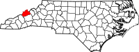 Map of North Carolina highlighting ماديسون