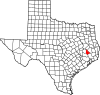 State map highlighting San Jacinto County