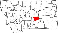 Map of Montana highlighting موسيلشيل