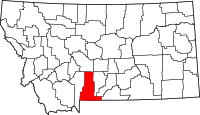 Map of Montana highlighting بارك