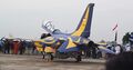 Indonesian Air Force KAI T-50i Golden Eagle at display during an airshow at Halim Perdanakusuma Air Force Base