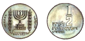 Israel half pound 1963 Obverse & Reverse.gif