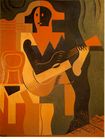 Harlequin with Guitar, 1919, Galerie Louise Leiris, Paris.