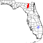 A state map highlighting Columbia County in the corner part of the state. It is medium in size and narrow in shape.