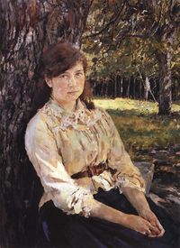 Girl in the Sunlight. Portrait of Maria Simonovich. 1888. Oil on canvas. The Tretyakov Gallery, Moscow, Russia..jpg