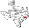 State map highlighting Harris County