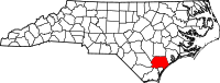 Map of North Carolina highlighting بيندر