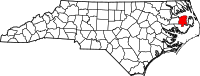 Map of North Carolina highlighting تايريل
