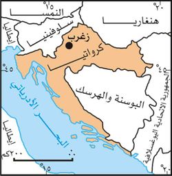 موقع زغرب في كرواتيا