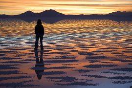 Sunset at the Salar de Uyuni