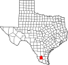 State map highlighting Jim Hogg County