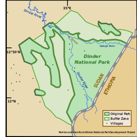 Dinder National Park map