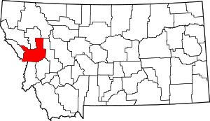 Map of Montana highlighting Missoula County