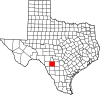 State map highlighting Uvalde County