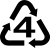 4 as a resin identification code, used in recycling.