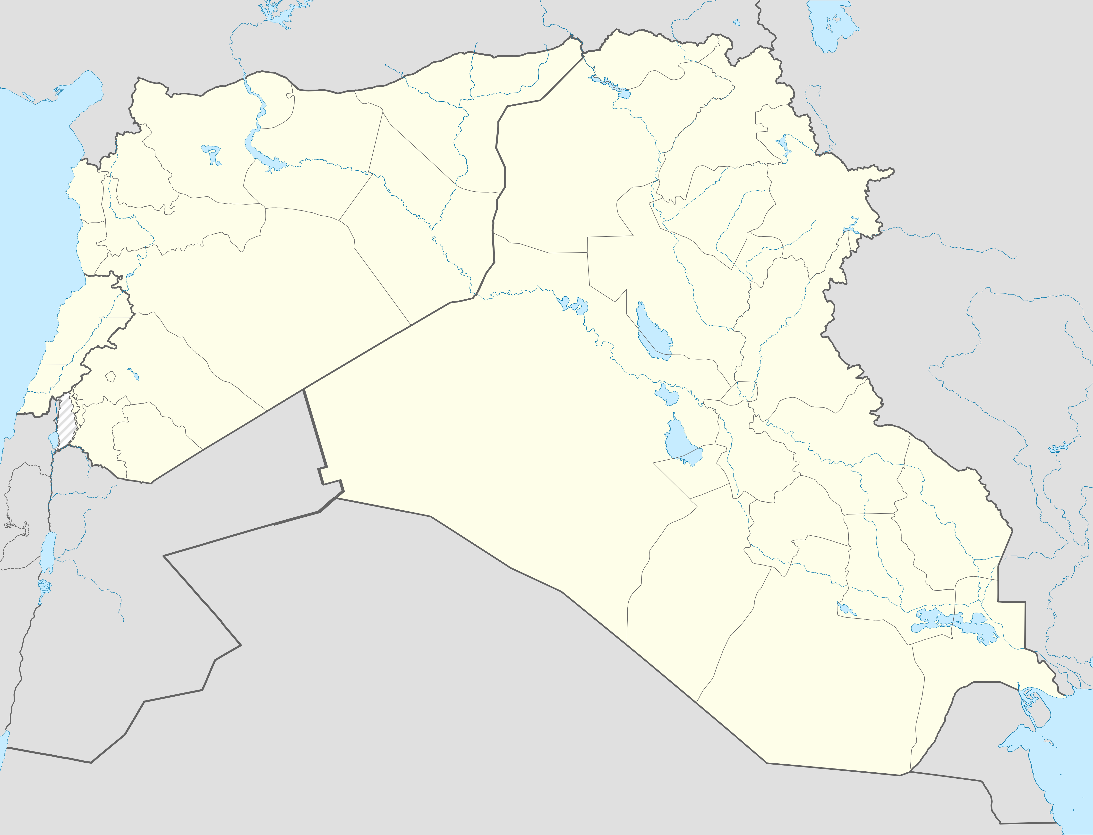 خريطة مفصلة لنزاعات سوريا والعراق ولبنان is located in Syria-Iraq-Lebanon