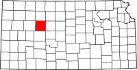 Map of Kansas highlighting تريغو