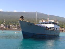 The ship Île de Mohéli in the port of Fomboni in May 2008