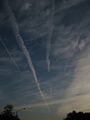 Decaying contrails from aircraft on similar tracks
