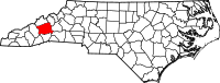 Map of North Carolina highlighting بونكوم