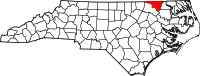 Map of North Carolina highlighting نورثهامبتون