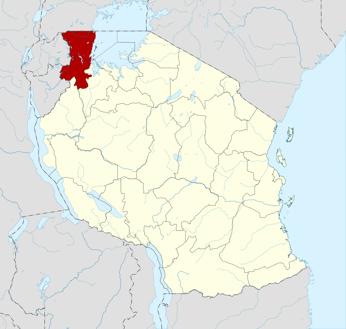 ملف:Tanzania Kagera location map.svg - المعرفة