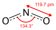 Skeletal formula of nitrogen dioxide with some measurementsEP