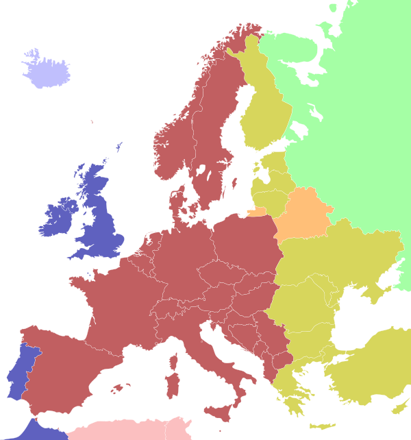 قالبTime zones of Europe المعرفة