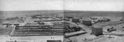 Distant view of Hafir el Aujah, Ottoman desert base