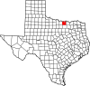 State map highlighting Cooke County