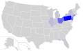 The language spread of Slovak in the United States according to U. S. Census 2000 and other resources interpreted by research of U. S. English Foundation, percentage of home speakers