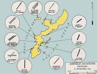 A map of Okinawa's airfields, 1945