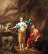 Jupiter, Juno and Io by Arnold Houbraken