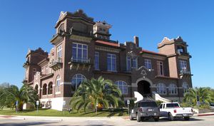 The Mission Revival style Atascosa County Courthouse in Jourdanton was built in 1912. It was added to the National Register of Historic Places on December 30, 1997.